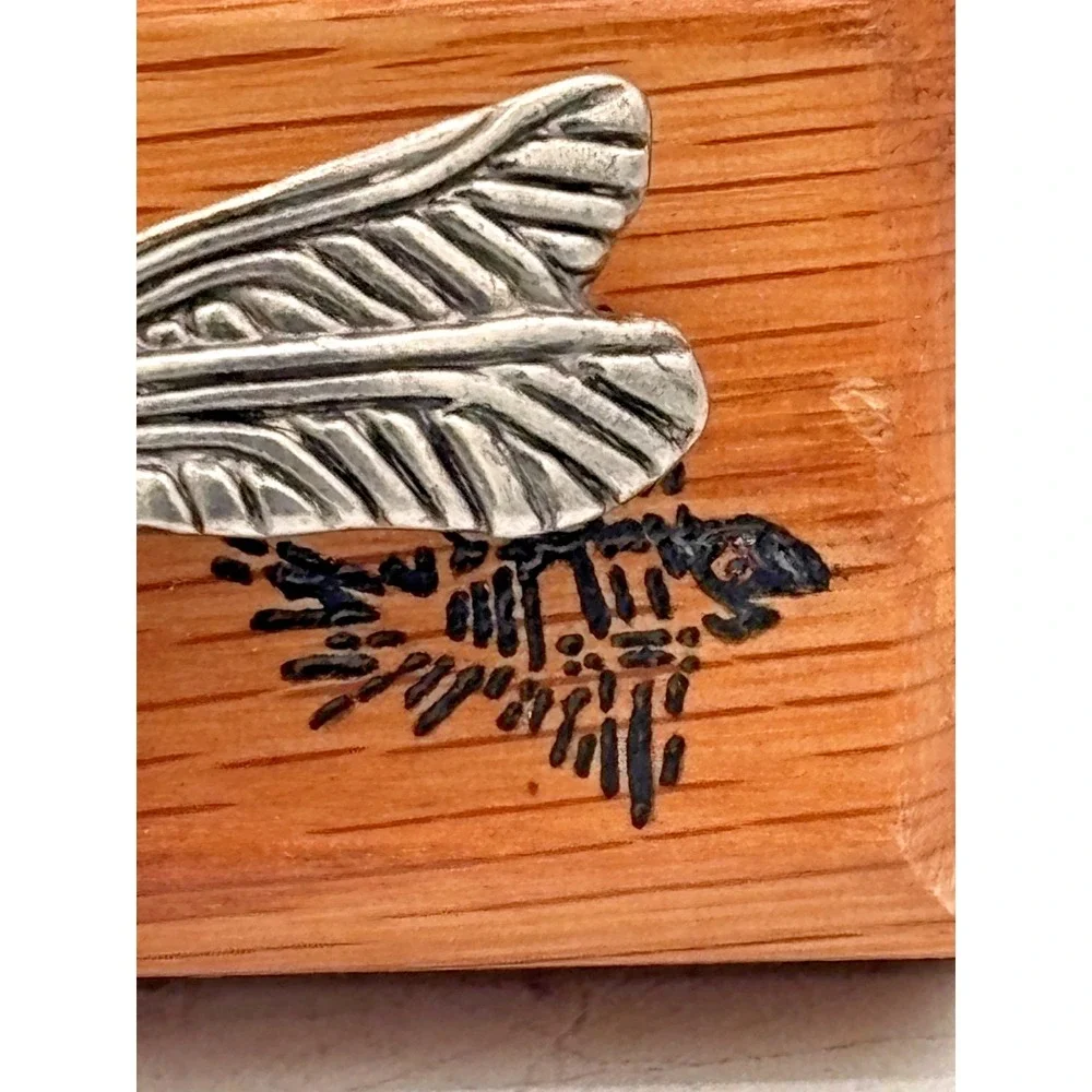 Artisan Signed Oak Dragonfly 3 Hook Key Rack Handmade 2024 Bradenton FL Bonefish